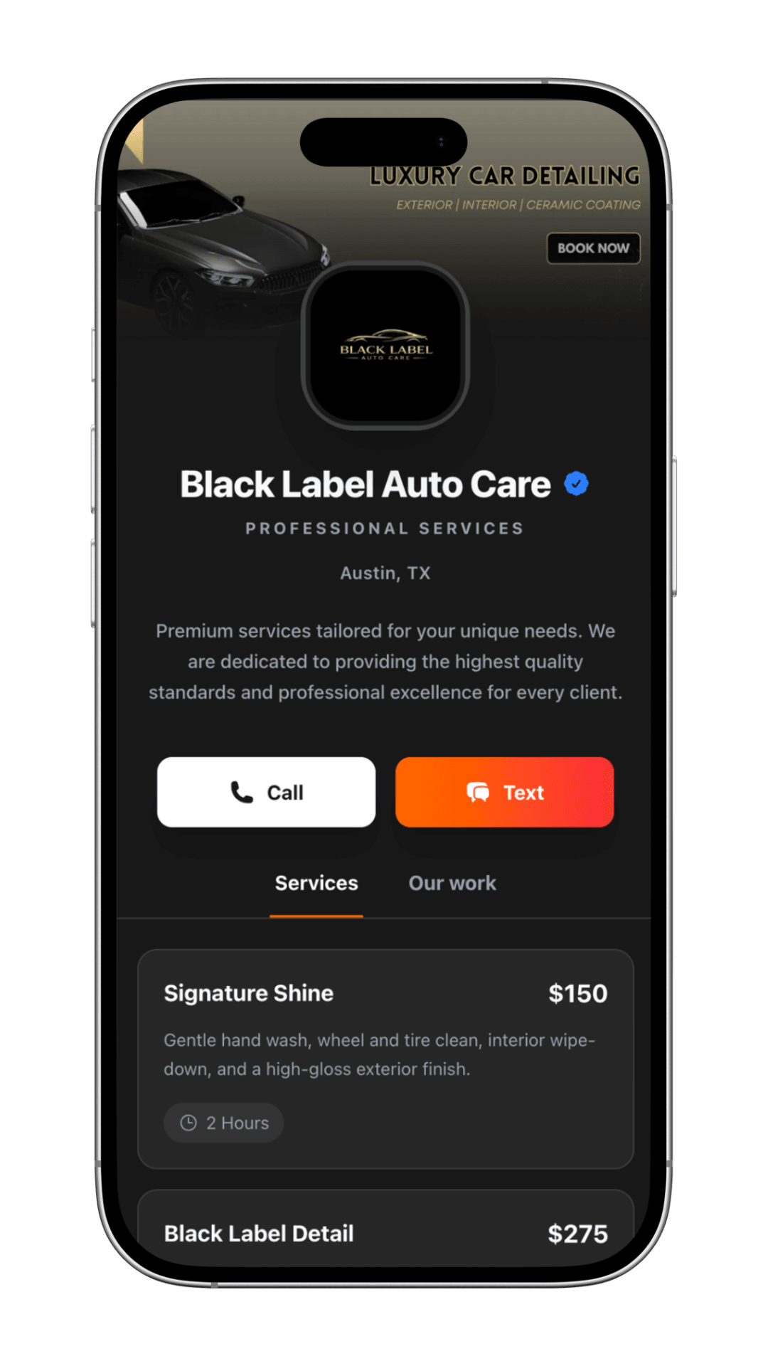 ServiceLink Profile Preview