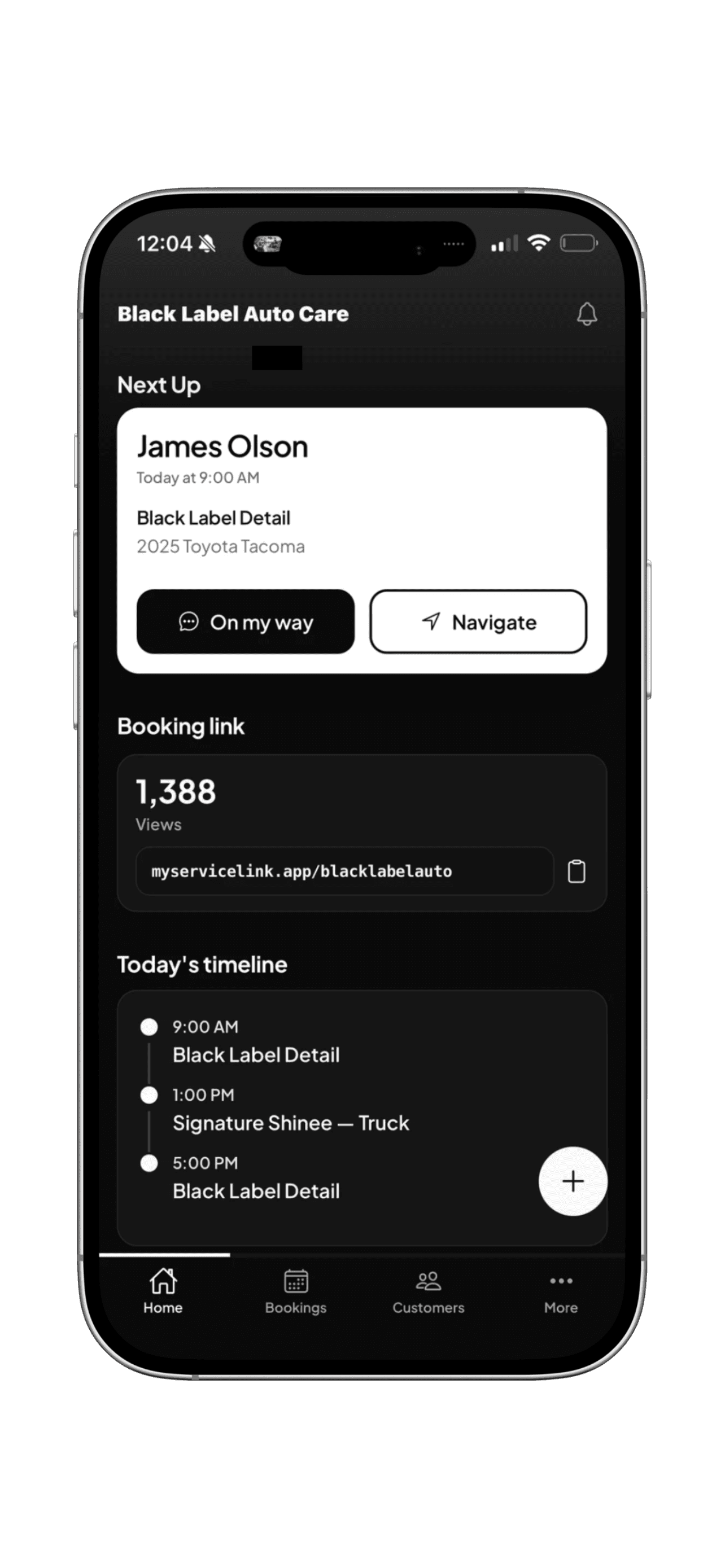 ServiceLink mobile home screen